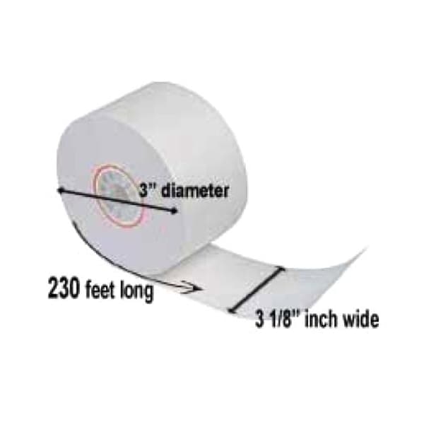 Rdw 3 1/8 in x 230 ft Thermal Receipt Paper, PK50 3180 Zoro